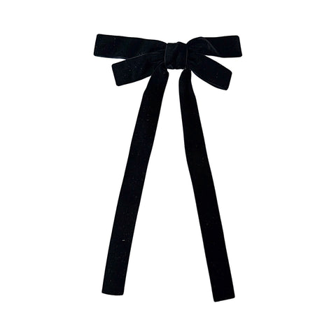 Black // Velvet Dainty Ribbon Bow