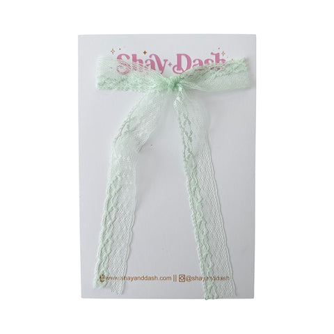 Mint // Dainty Lace Ribbon Bow