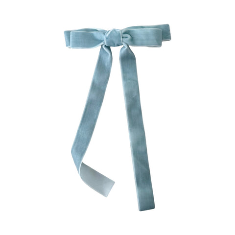 Blue // Velvet Dainty Ribbon Bow