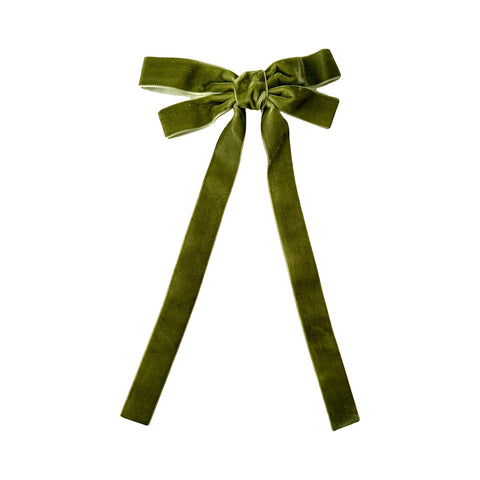 Green // Velvet Dainty Ribbon Bow