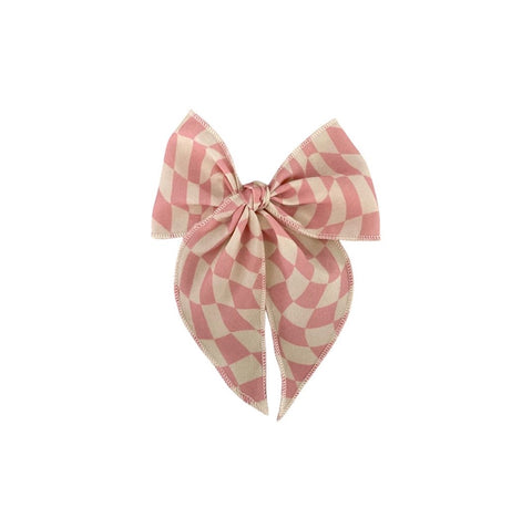 Pink and Cream Checker // Midi Fay Bow